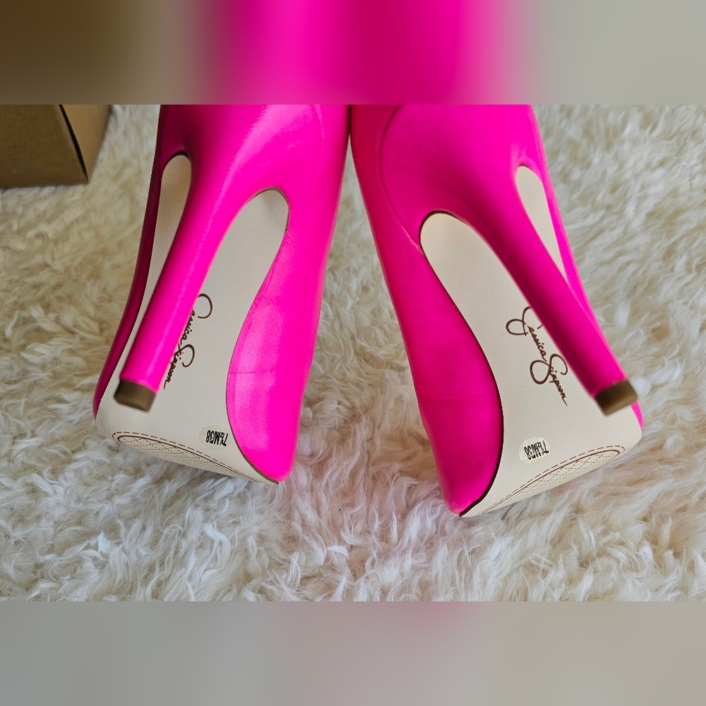 Jessica Simpson Hot Pink Pointed Toe Stiletto Heels - Picture 10 of 12